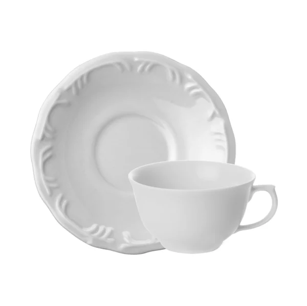 Xicara Chá Sem Pé Com Pires 200ml Porcelana Schmidt - Mod. Pomerode