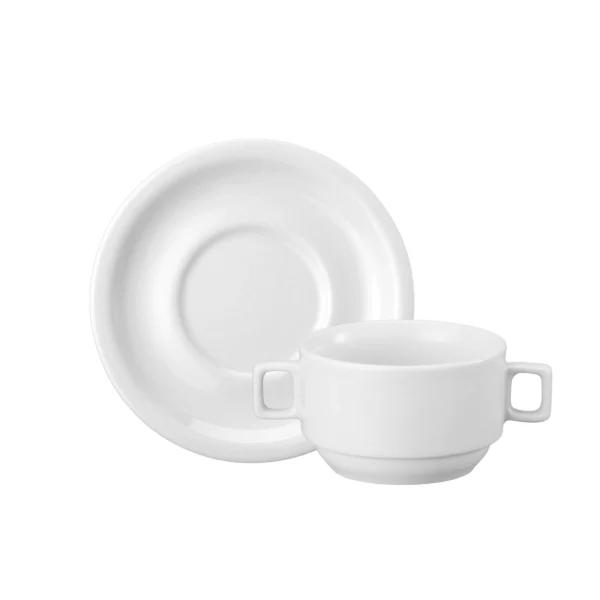 Xicara Consumé com Pires 270ml Porcelana Schmidt - Mod. Protel