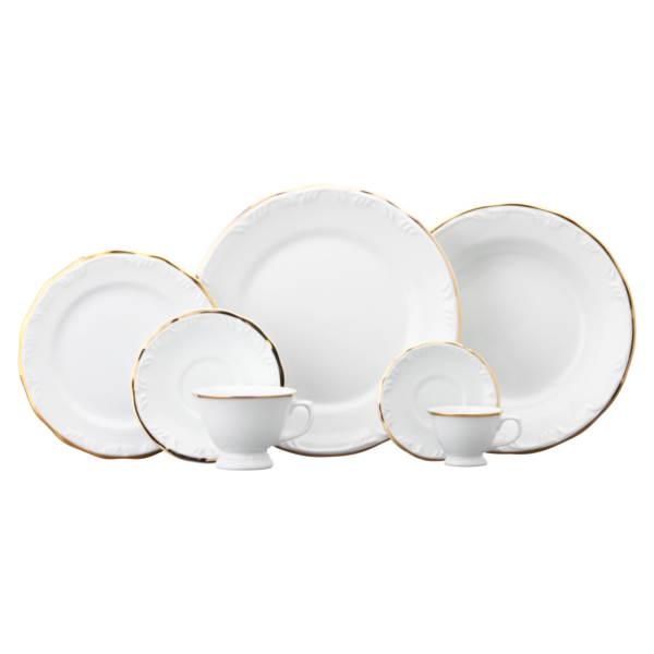 Aparelho Jantar Filete de Ouro, Porcelana Schmidt